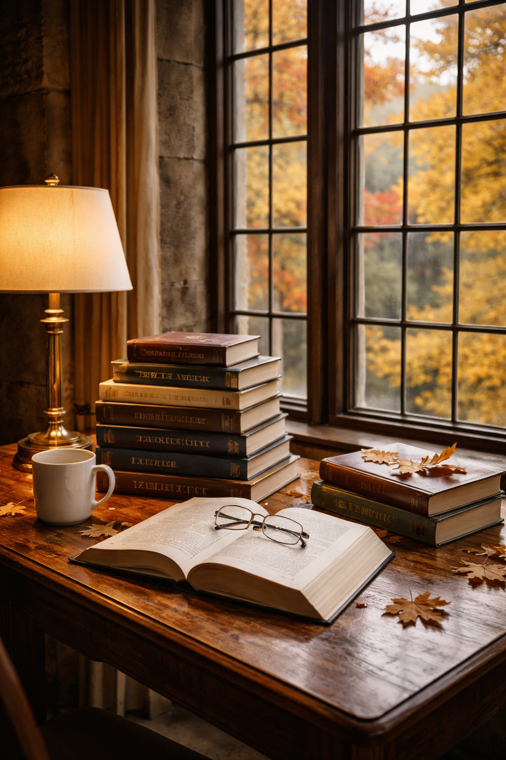 本と窓辺。知的な滞在の象徴。