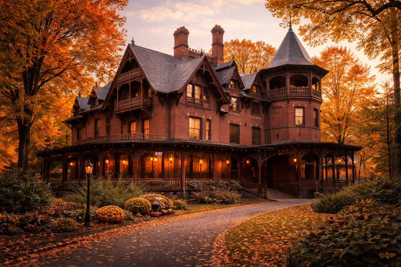 ハートフォードのマーク・トウェイン邸。州横断旅の締めにふさわしい。