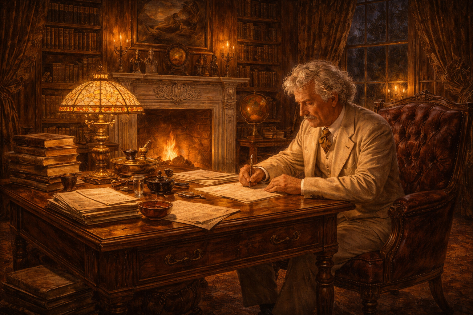 作家の書斎を思わせる空間。旅を言葉へ戻す感覚を象徴する。