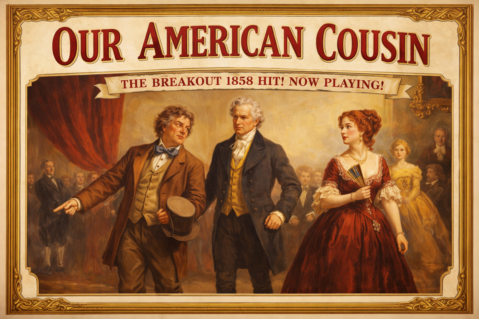 Our American Cousin の劇場ポスター。